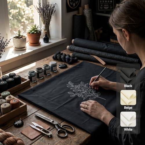 Black Poly Cotton Water Resistant Canvas Fabric, 3 Yards, 59 Inch Wide - color: Black, Water Resistant, size: 3 Yards