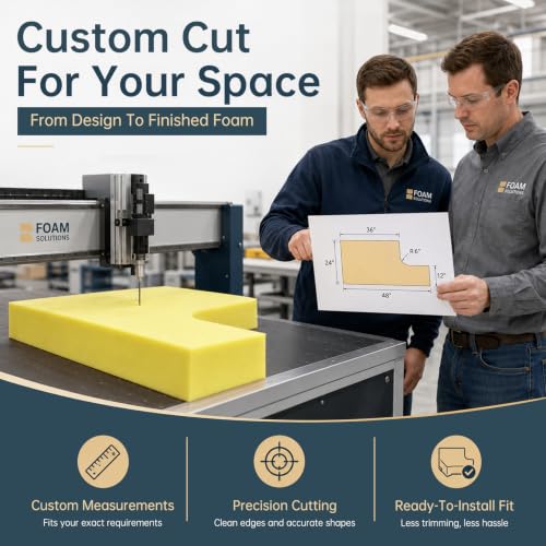 Custom Cut Foam High Density Upholstery Foam Replacement Cushion Pad
