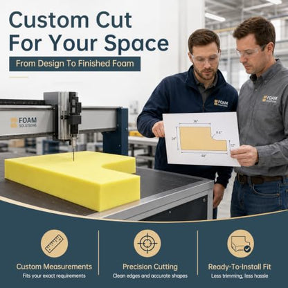 Custom Cut Foam High Density Upholstery Foam Replacement Cushion Pad