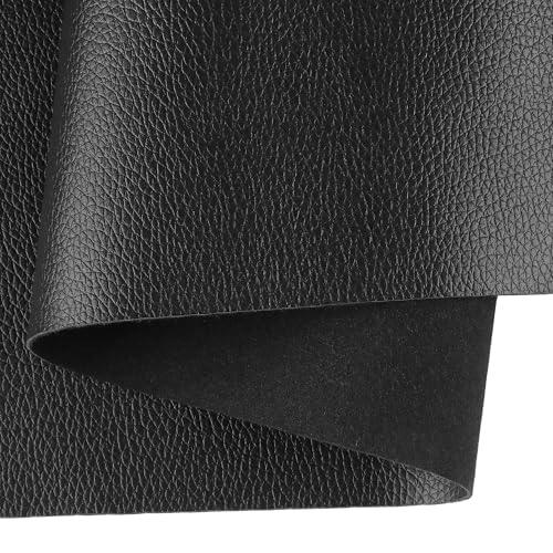 Black Faux Leather,Marine Vinyl Fabric,Pleather Sheets for Crafts. - color: Big Lychee Black, size: 1/3 Yard