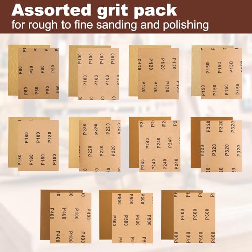 SPEEDWOX 1/4 Sheet Sandpaper Sheets 25PCS Premium Sand Paper 100 Grit Sanding Sheets 5.5" x 4.5" Sandpaper for Wood Metal Automotive Furniture Woodworking Clip-On, Hand Sanding Blocks - style: 100 Grits