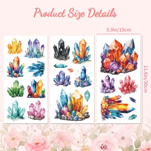 Peacoblue Colorful Crystal Rub On Transfers for Furniture Craft 6"x12" - style: Colorful Crystal