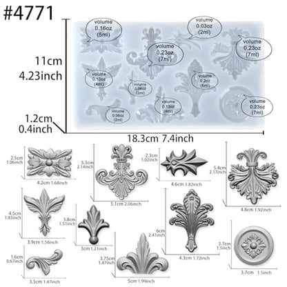 Baroque Medallion Mold for Polyclay Air Dry Clay Plaster - color: Medallion Scroll #4771