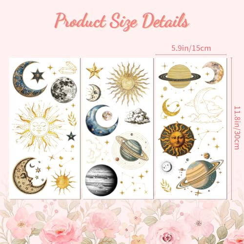 Peacoblue Retro Galaxy Rub On Transfers for Furniture Craft 6"x12" - style: Retro Universe Galaxy