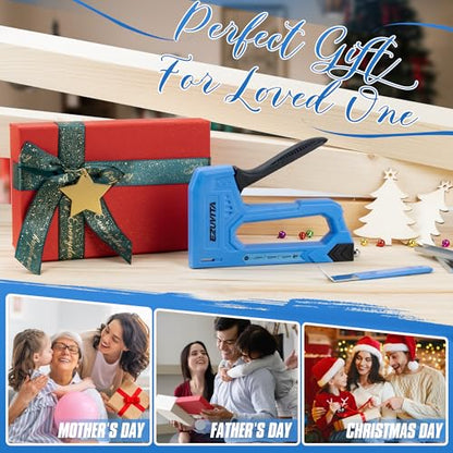 Light Duty Staple Gun for Wood, Blue Upholstery Staple Gun Kit - color: Blue