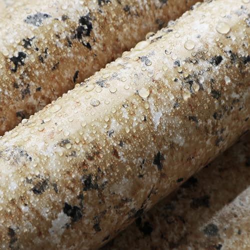 GloryTik Brown Marble Contact Paper Self Adhesive Film Peel and Stick Wallpaper 17.7''X118'' Granite Look Glossy Surface Paper Thicken Waterproof for Kitchen Countertop Bathroom Counter Decor Vinyl - size: 17.7" x 118"