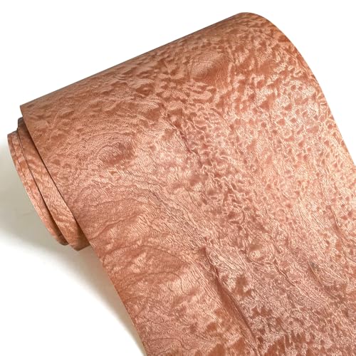 Natural Wood Veneer, Thin Wood Sheets, Refurbished of Furniture/Guitar/Speaker/Automotive Interior, Handmade DIY (Sapele Ripple) - color: Sapele Ripple / 8.5″ x 90″