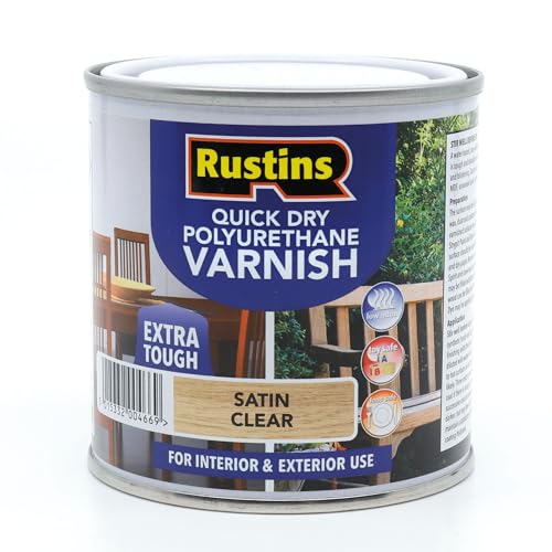 Rustins Quick Dry Polyurethane Varnish Satin Clear 250ml | 8.5 Fl. Oz. - color: Clear, size: 250ml