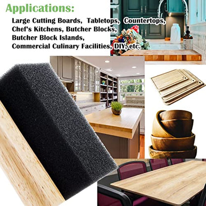 Wood Cutting Board Oil Wax Applicator with Replaceable Scrubber Pads - size: Applicator & Scrubber