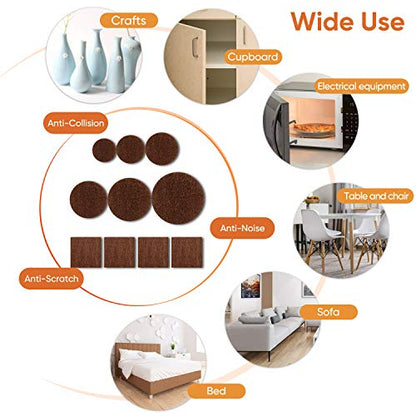 Furniture Pads Felt Pads 300 Pieces Huge Pack Furniture Felt Pads, Brown - size: Brown