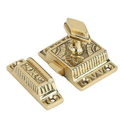 Brass Cabinet Latch, Ideal for Cabinet Closet Kitchen Doors, Antique Cabinet Diamond Latch Polished Lacquer Finish