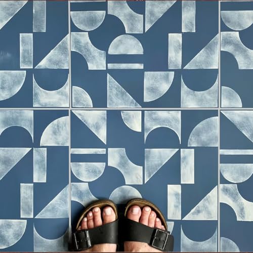 16 Pieces Geometric Stencils 8 x 8 Inch Painting Templates Abstract Layering Christmas Stencil for Scrapbooking Cookie Tile Furniture Wall Floor Decor Craft Drawing Tracing DIY Art Supplies