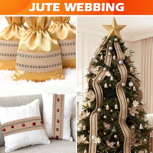 YaeCCC Jute Webbing,Upholstery Webbing for Chair,2" x20Yd Upholstery Strap - color: black, size: 2" x 20 Yd