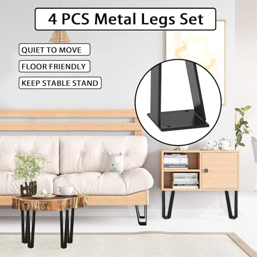 NXN-HOME 8 inch Metal Bench Legs Triangle-Shape Furniture Legs, Solid Steel Table Legs Metal Couch Legs Metal Legs for Sofa Couch Dresser Coffee Table (Set of 4) - size: 8 INCHES