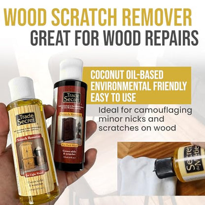 Trade Secret Wood Furniture Repair Kit with Polish, Sticks and Cloth - color: Light and Dark Wood