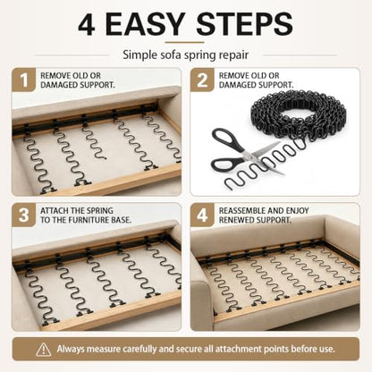 46 Feet Zig Zag 9 Gauge Upholstery Springs Couch Springs Roll Cuttable Upholstery Springs Roll - size: 0.14in