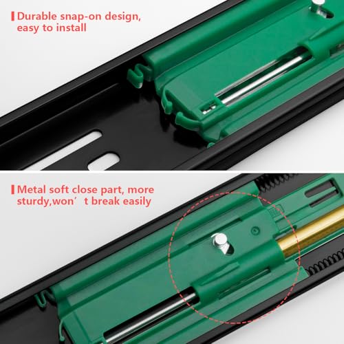 homdiy 10 Pairs Black Soft Close Drawer Slides 16 Inch Side Mount Runners - color: Black, size: 16 Inch