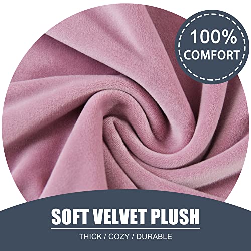 Stretch Cushion Cover, Soft Velvet Plush Cushion Slipcovers Loveseat Sofa Covers Couch Seat Covers Furniture Protector with Elastic Bottom (Pink, X-Large) - color: Pink, size: X-Large