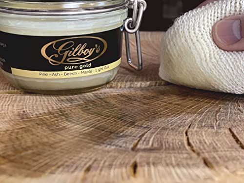 Gilboys 'Pure Gold' Clear Beeswax Polish for All Types of Wood and Furniture (1L). Ideal for use on Ash, Beech, Maple, Light Oak, Pine and Any Tired and Dried Out Wood Finish.