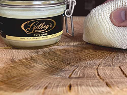 Gilboys 'Pure Gold' Clear Beeswax Polish for All Types of Wood and Furniture (1L). Ideal for use on Ash, Beech, Maple, Light Oak, Pine and Any Tired and Dried Out Wood Finish.