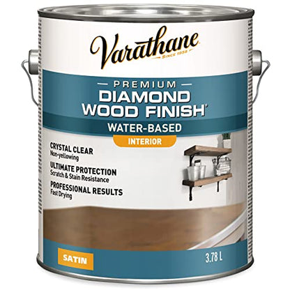 1 gal Rust-Oleum Brands 200231 Crystal Clear Varathane, Diamond Water-Based Interior Polyurethane, Satin