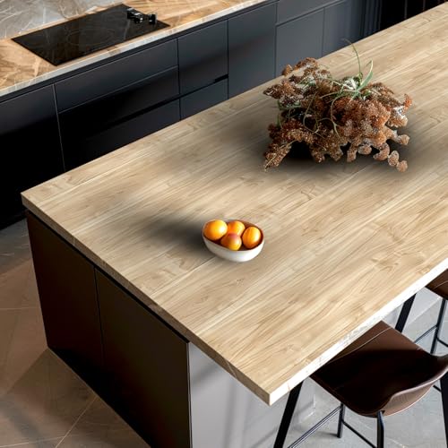 Wood Marble Contact Paper Peel and Stick, Light Self Adhesive Vinyl Wallpaper, Waterproof Countertop Cover for Kitchen Counter, Removable Table Top Sticker for Cabinet and Shelf 23.62 × 39.37 in - color: Log Color
