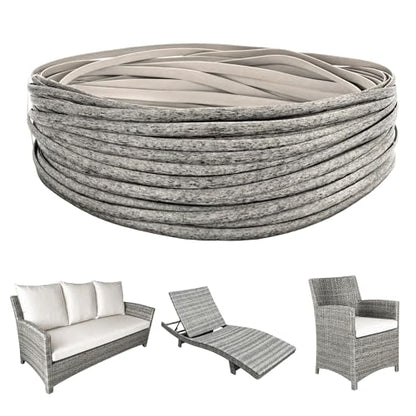 2.2 Lbs Mottled Gray Wicker Repair Supplies, 520 Ft Plastic Rattan Replacement Material, Wicker Repair Kit for Patio Furniture Repair - color: Mottled Grey, size: 2.2 Lbs