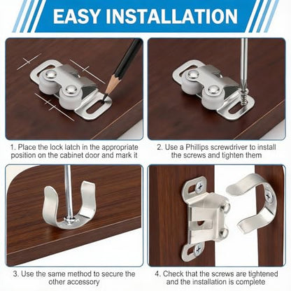 10 Pack Double Roller Cabinet Door Catches for RV Mobile Home Cabinets