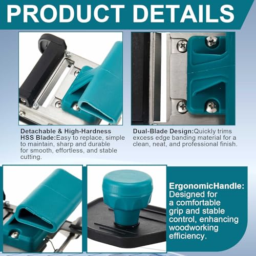 Hand End Trimmer Edge Banding Trimmer Manual Edge Banding Cutter Tool for Woodworking, Double Blade For PVC, ABS, Melamine, Veneer and Laminate for Furniture Production, Cabinet Assembly