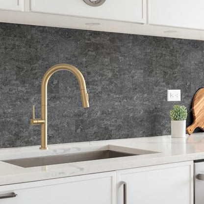 StyloVue 100 Pieces Peel and Stick Backsplash for Kitchen, 3" x 6" PVC Subway Tile 2026 Upgraded Gray Concrete Stone Backsplash Stick on Tile Elevate Kitchen Fireplace RV - color: Gray Concrete Stone