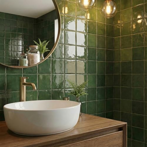 4 Sheets Sage Green 6"x6" Peel and Stick Subway Tile Backsplash - color: Sage Green, size: 4 Pcs 6" x 6" x 0.05"