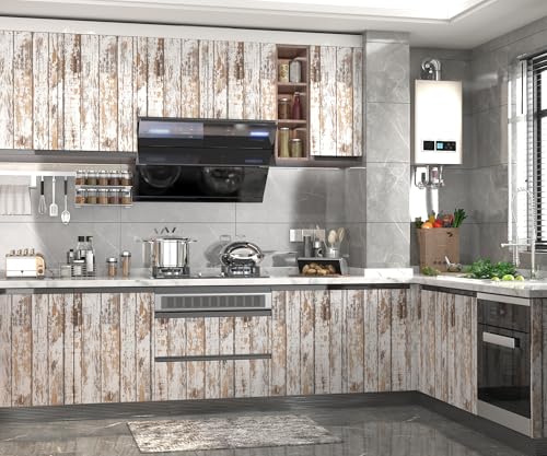 Wood Wallpaper Peel and Stick Shiplap Contact Paper 17.3"×78.8" - color: Brown, size: 17.3" x 78.8"