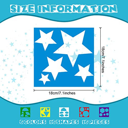 Epakh 16 Pcs Geometric Shape Stencils Set, 7.1 x 7.1 Inches, Cute Style - color: Cute Style, size: 7.1 x 7.1 Inches