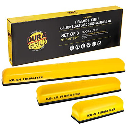 Dura-Gold K-Block Sander Firm & Flex Hand Sanding Block Kit, 9", 16" & 24" - size: 9-inch, 16-inch, 24-inch