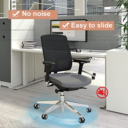 Office Chair Caster Wheels Replacement - Fit Most Brands, Caster Desk Chair Wheels (5 Set) - style: Silver