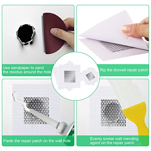 Drywall Repair Kit, 2 Pack Spackle Wall Repair Patch Kit with Scraper, Wall Mending Agent Large Hole Drywall Patch, Easy to Fill Holes in Home Wall and Quick Repair Crack, Plaster Wall Repair - color: 2 Pack