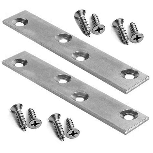 5/8" x 4" Zinc Plated Steel Mending Plate (10 Pack) with 40 Pcs 1/2 x 6 FH Screws