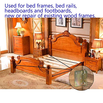 Bed Rail Brackets Bed Frame Hardware 4 Sets - color: Yellow