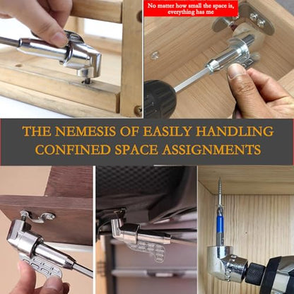 2026 new angular tool screw holder, 105 degree right angle drill bit holder, with multifunctional elbow screwdriver head set, suitable for working in narrow spaces (short) - size: short