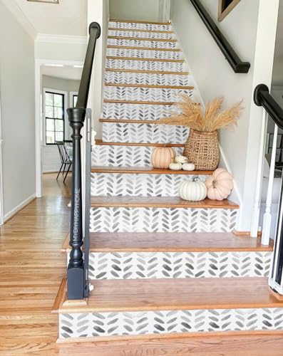 Sevalo Gray White Peel and Stick Wallpaper Boho Contact Paper 17.3”×393” - color: white and gray, size: 17.3" x 393"