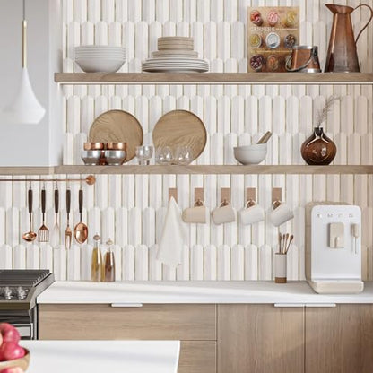 Vamos Tile Peel and Stick Backsplash Seamless Tile,10-Sheet,Matt Fish Scale - color: Dolomite Gray and White+Light Gold Metal