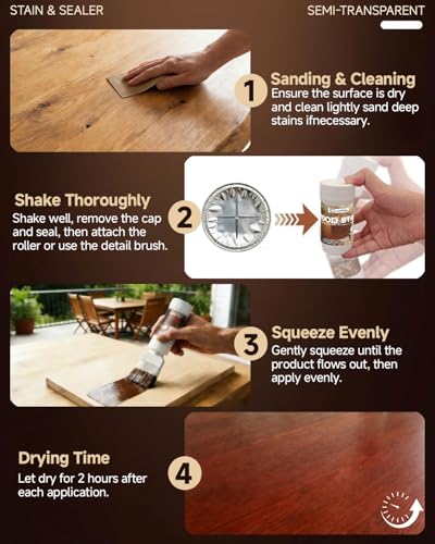 Wood Stain and Sealer in One - Brown WalnutBlack Walnut - color: Black/Walnut, size: 6.35 Fl Oz