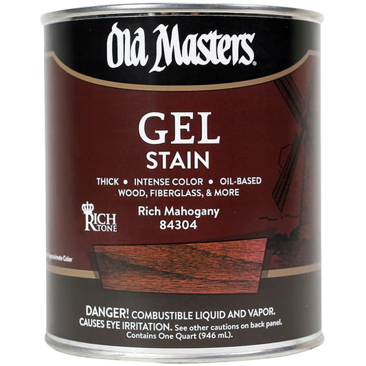 4-Pack of 1 qt Old Masters 84304 Rich Mahogany Gel Stain Oil-Based Stain - color: Rich Mahogany, size: 1 Quart (Single)