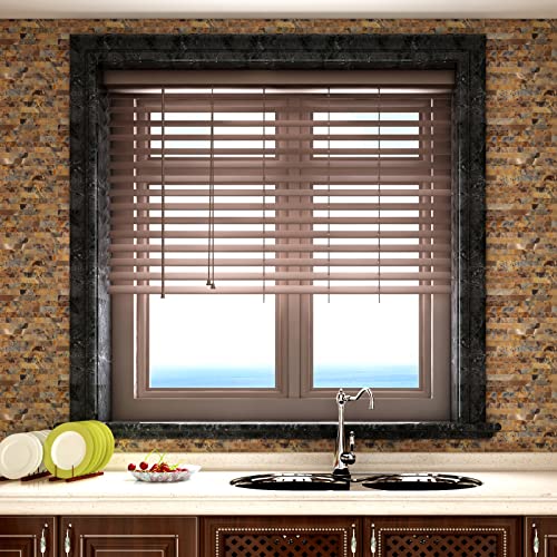 Yipscazo Peel and Stick Stone Metal Backsplash, Stick on Tiles for Backsplash Kitchen (Brown Stone Rock, 5-Pack) - color: Brown Stone Rock