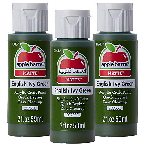 Apple Barrel Acrylic Paint, English Ivy (Pack of 3) 2 oz, 20756EA- (Pack of 3) - color: English Ivy, size: 2 Fl Oz (Pack of 3)