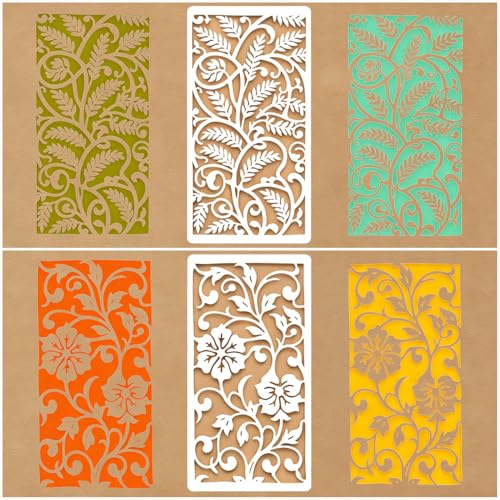 8 Pcs Tree Texture Stencils for Painting Reusable Plastic 4.52×8.66 Inch Tree Branches Stencils Drawing Templates for Crafts DIY Wall Canvas Notebook Knit Card Wood - color: Style E
