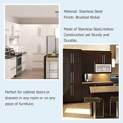 Goldenwarm 10 Pack Brushed Nickel Cabinet Knobs T Bar Knobs, 2Inch - color: ‎Brushed Stainless Steel