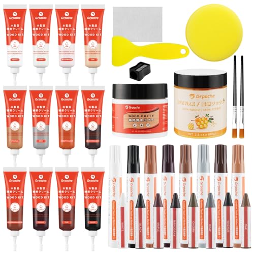 Wood Furniture Repair Kit,Set of 36 Laminate Floor Repair Kit Wood Filler - color: 12+8+8 Colors