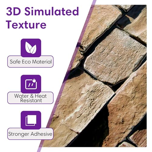 3D Faux Stone Wall Panels Peel and Stick, Designed for Quick DIY - color: Stone-SM-D