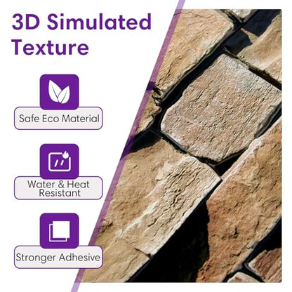 3D Faux Stone Wall Panels Peel and Stick, Designed for Quick DIY - color: Stone-SM-D